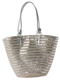 Dorothy Perkins Silver straw basket bag