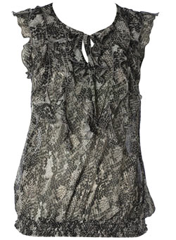 Dorothy Perkins Snake print shirred hem top