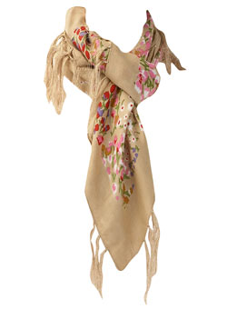 Dorothy Perkins Stone ditsy fringed scarf