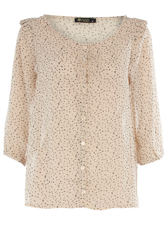 Dorothy Perkins Stone spot pintuck blouse DP51000697