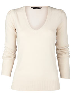 Dorothy Perkins Stone v-neck jumper