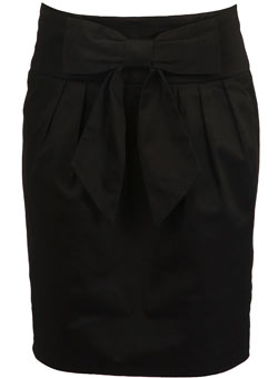 Dorothy Perkins Tall black bow front skirt