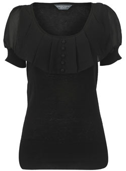 Tall black chiffon jumper