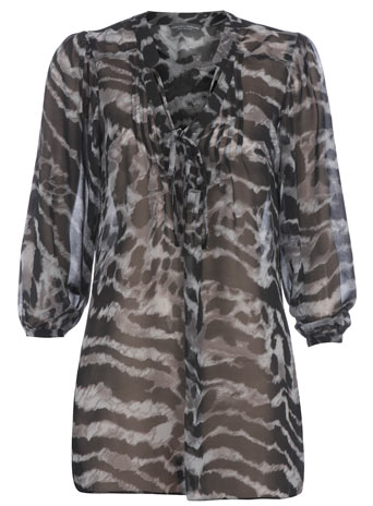 Dorothy Perkins Tall grey leopard blouse DP09415662
