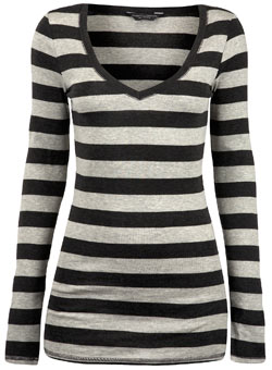 Dorothy Perkins Tall grey stripe top