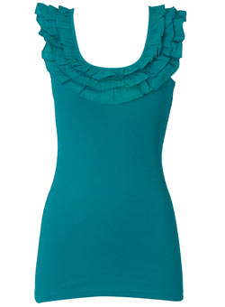 Dorothy Perkins Tall jade ruffle vest