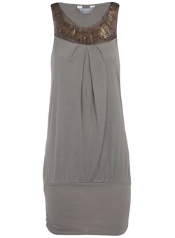 Dorothy Perkins Tall khaki metal trim top