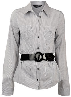 Dorothy Perkins Tall white belted shirt
