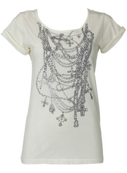 Dorothy Perkins Tall white chain motif tee