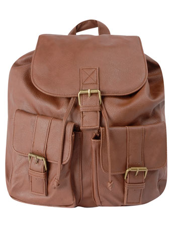 Dorothy Perkins Tan 2 pocket rucksack