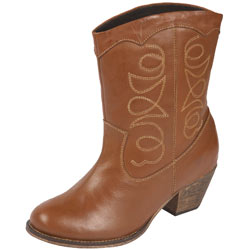 Tan leather western boots