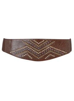 Dorothy Perkins Tan studded cummerbund belt