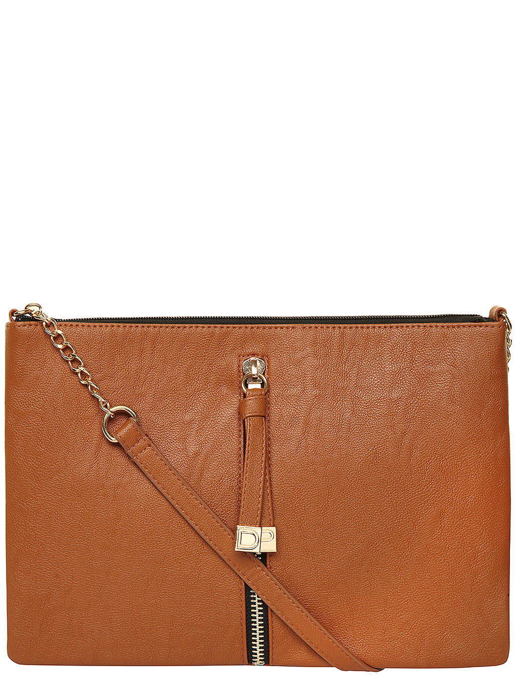 Dorothy Perkins Tan Vertical Zip Crossbody bag 18346300