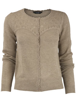 Taupe detail cardigan