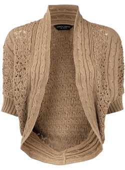 Dorothy Perkins Taupe stitchy shrug