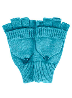 Dorothy Perkins Teal chunky fingerless gloves