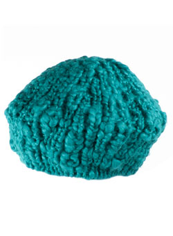 Teal chunky stitch beret
