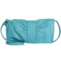 Dorothy Perkins Teal ruched cross body bag
