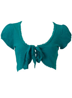 Teal slubby shrug