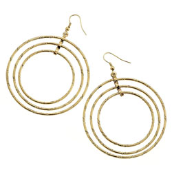 Dorothy Perkins Three Ring Metal Drop Earrings