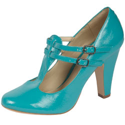 Dorothy Perkins Turquoise double strap T-bar shoes