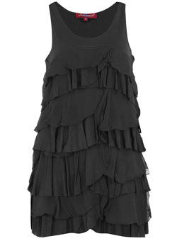 Uttam black jersey ruffle top