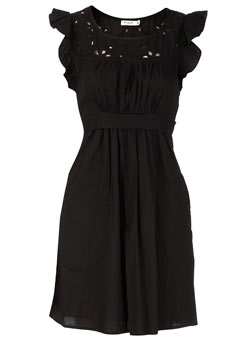 Dorothy Perkins Vila black crochet insert dress