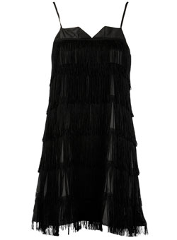 Dorothy Perkins Vila black fringe dress
