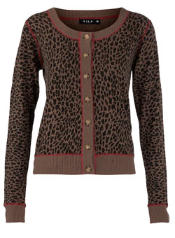 Dorothy Perkins Vila brown animal cardigan