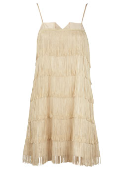 Dorothy Perkins Vila cream fringe dress