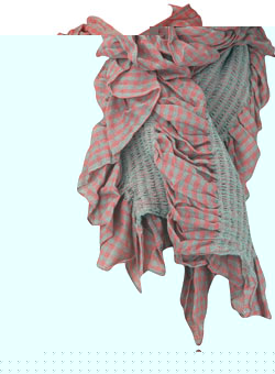 Dorothy Perkins Watermelon ruched check scarf