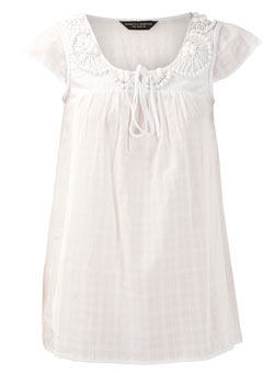Dorothy Perkins White bobble tunic top