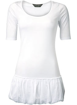 Dorothy Perkins White bubble hem top
