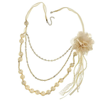 Dorothy Perkins White corsage necklace