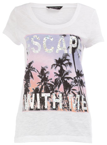 Dorothy Perkins White escape with me t-shirt DP56234702