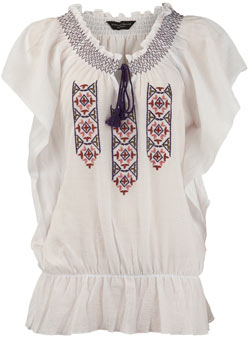 Dorothy Perkins White flutter sleeve top