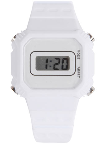 White large digital watch