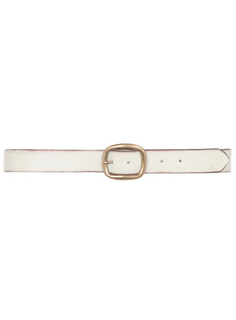 White leather jeans belt