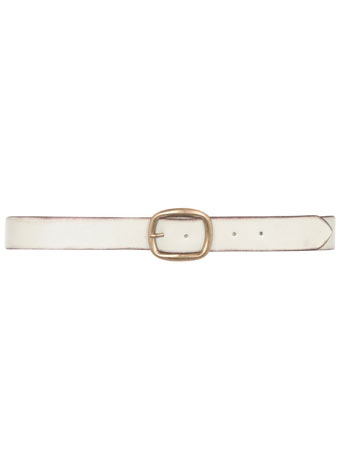 White leather jeans belt