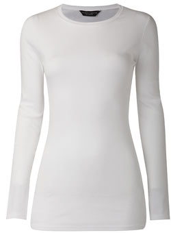 Dorothy Perkins White long sleeve crew neck