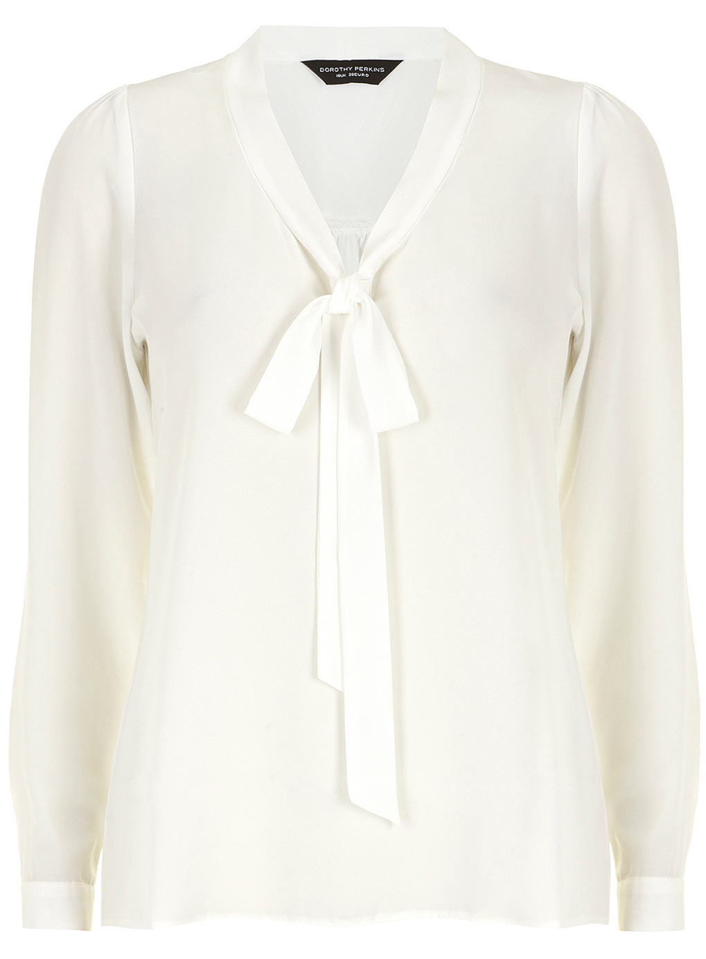 White long sleeve pussybow blouse 05411702
