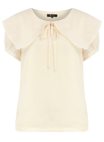 Dorothy Perkins White overlapping spot blouse DP65000716