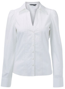 Dorothy Perkins White pintuck shirt