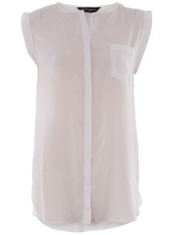 White pocket front blouse DP05235602