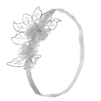 White pretty flower headband