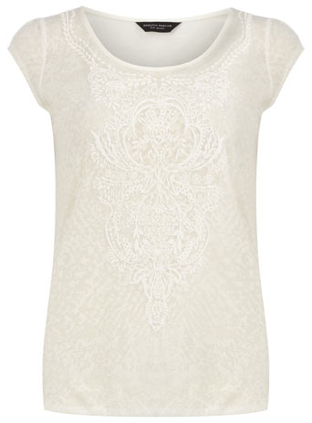 White puff print t-shirt DP56297202