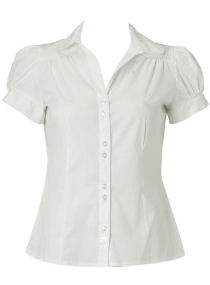 Dorothy Perkins White puff sleeve shirt