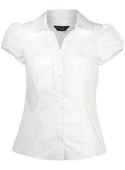 Dorothy Perkins White ruffle shirt