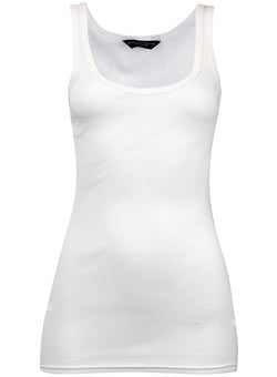 White scoop neck vest