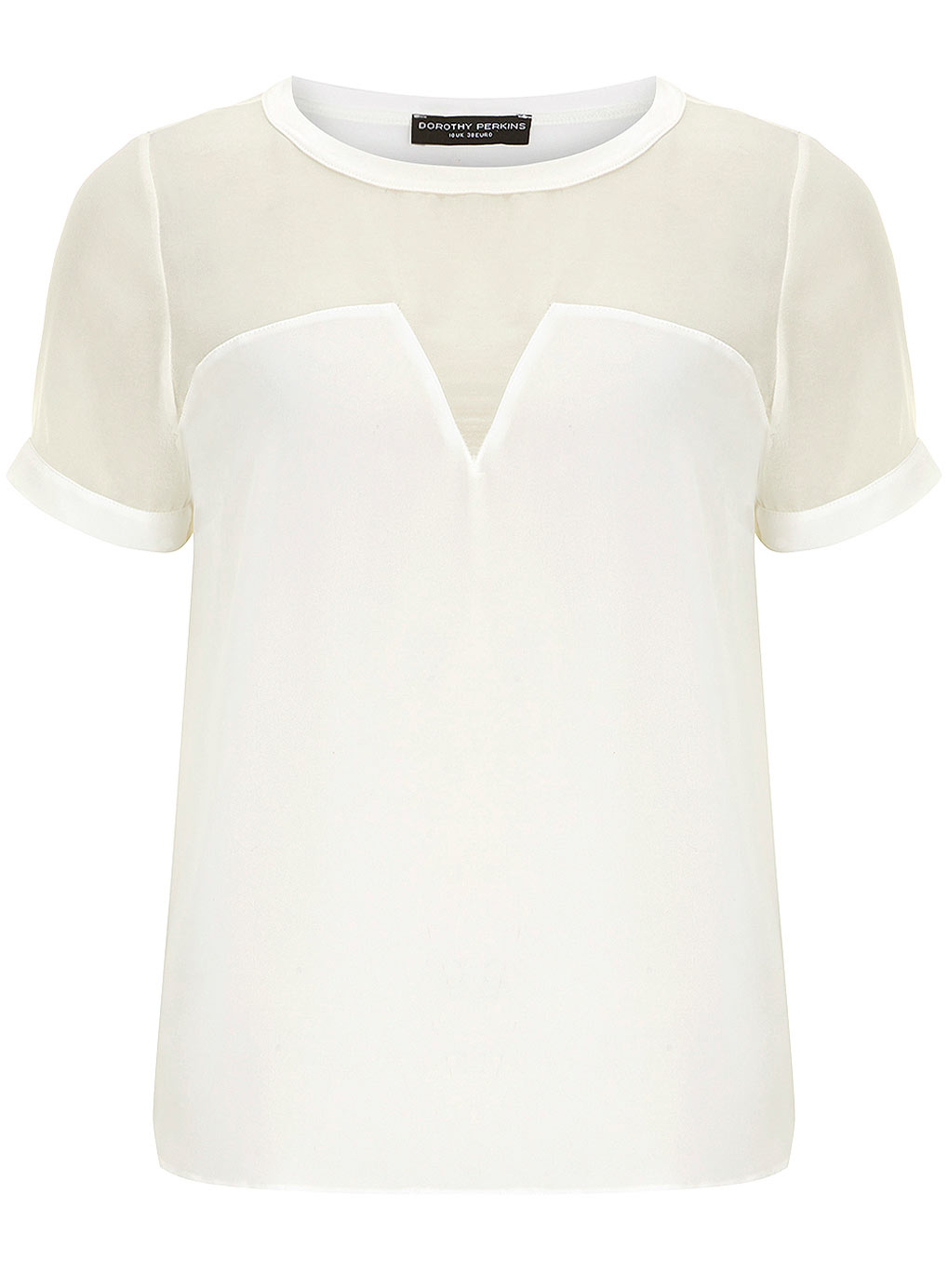Dorothy Perkins White sheer insert tee 05423402